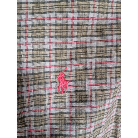Ralph Lauren Green Plaid Long Sleeve Button Down Collared Dress Shirt Size  L - Picture 4 of 6